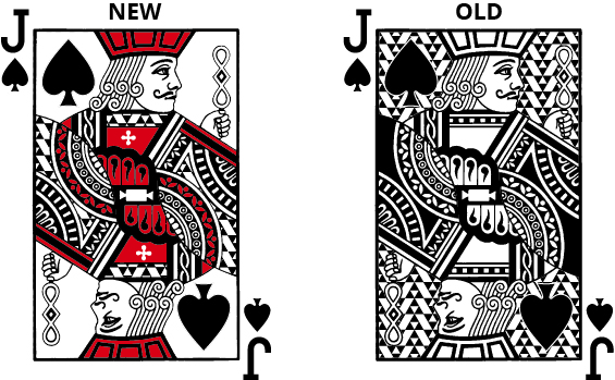 the new one has the pattern in side the black space