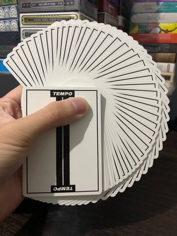 Cards fanned under normal light