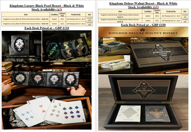 Kingdoms Luxury Black Pearl &amp; Deluxe Walnut Boxsets