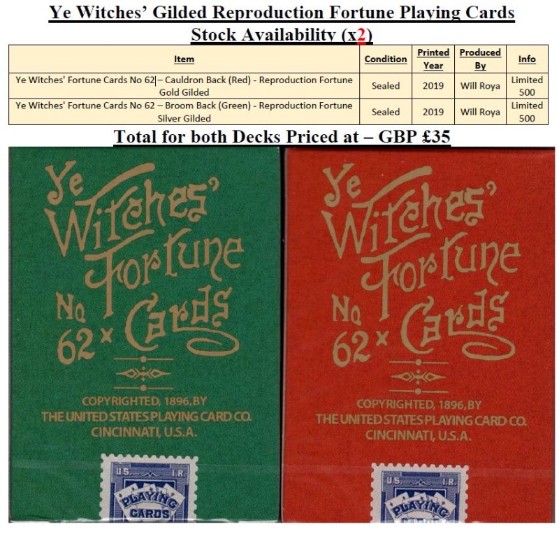 Ye Witches No 62 - Reproduction Playing Cards