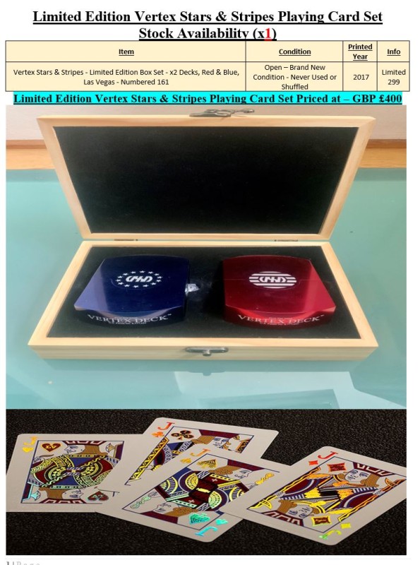 Vertex Stars &amp; Stripes Playing Card Boxset