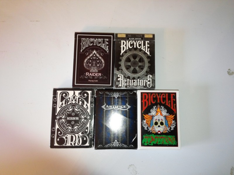 the1eyedjack V2 decks. I'll open them up and take pics of the cards later.