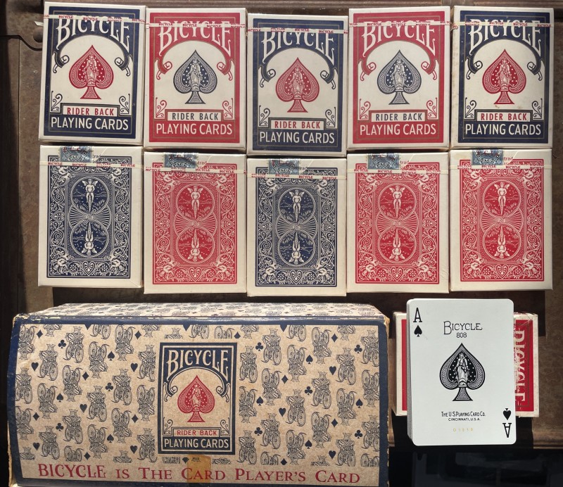 1962 Bicycle 808 Brick box 10 decks.JPG